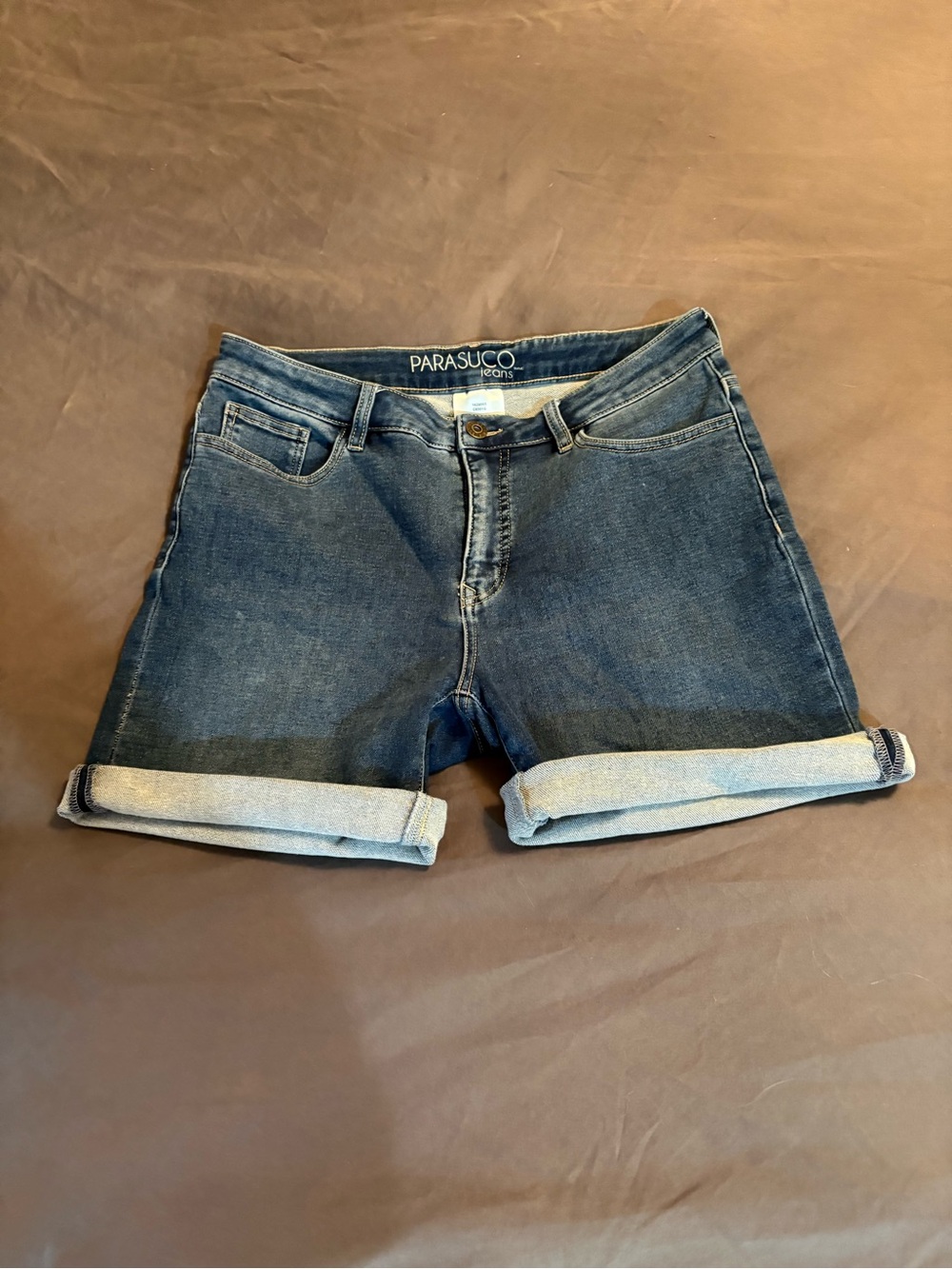 Parasuco Dark Blue Rolled Cuff Denim Shorts